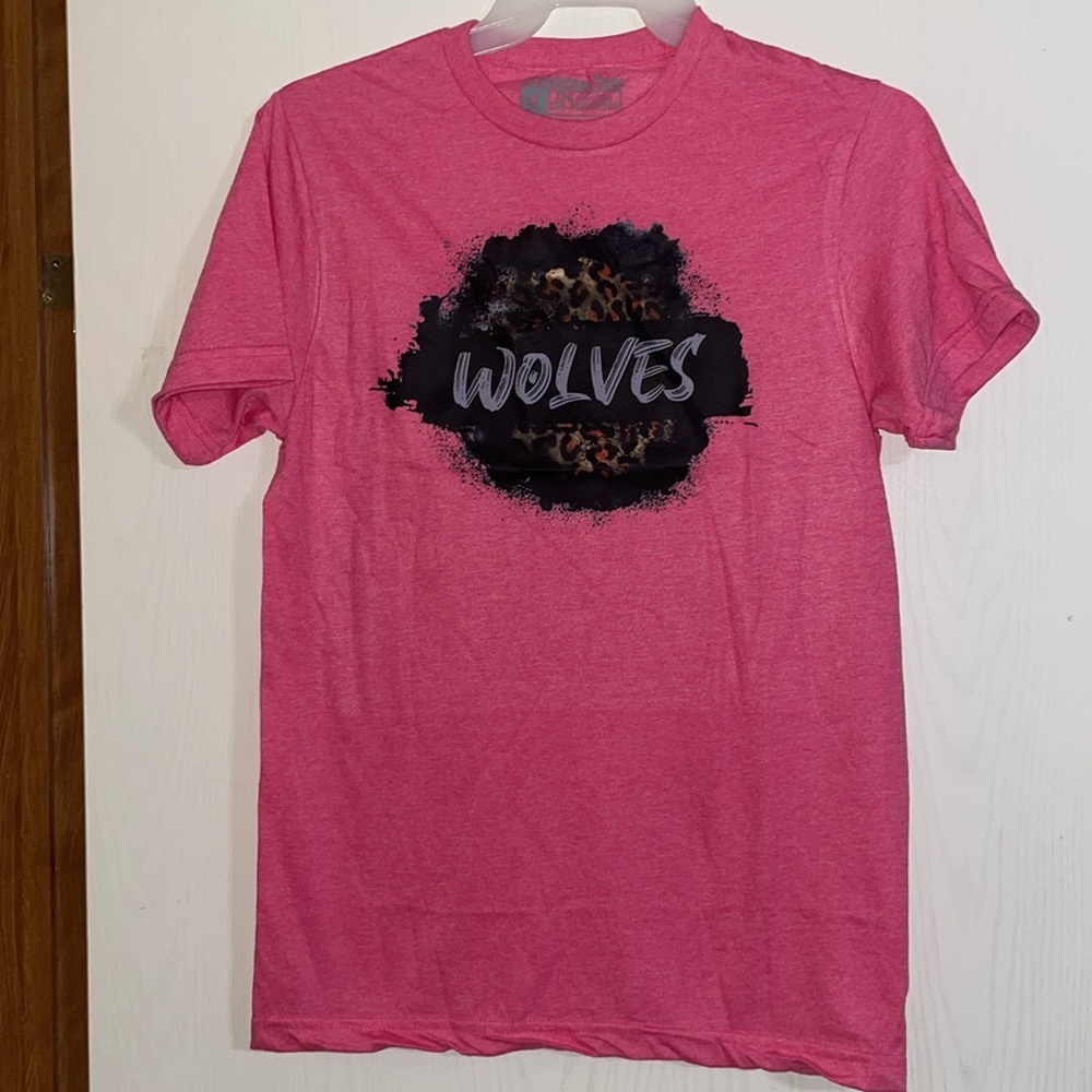 Game day, Wolves, graphic, tee, cheetah, size small women. New with packaging.